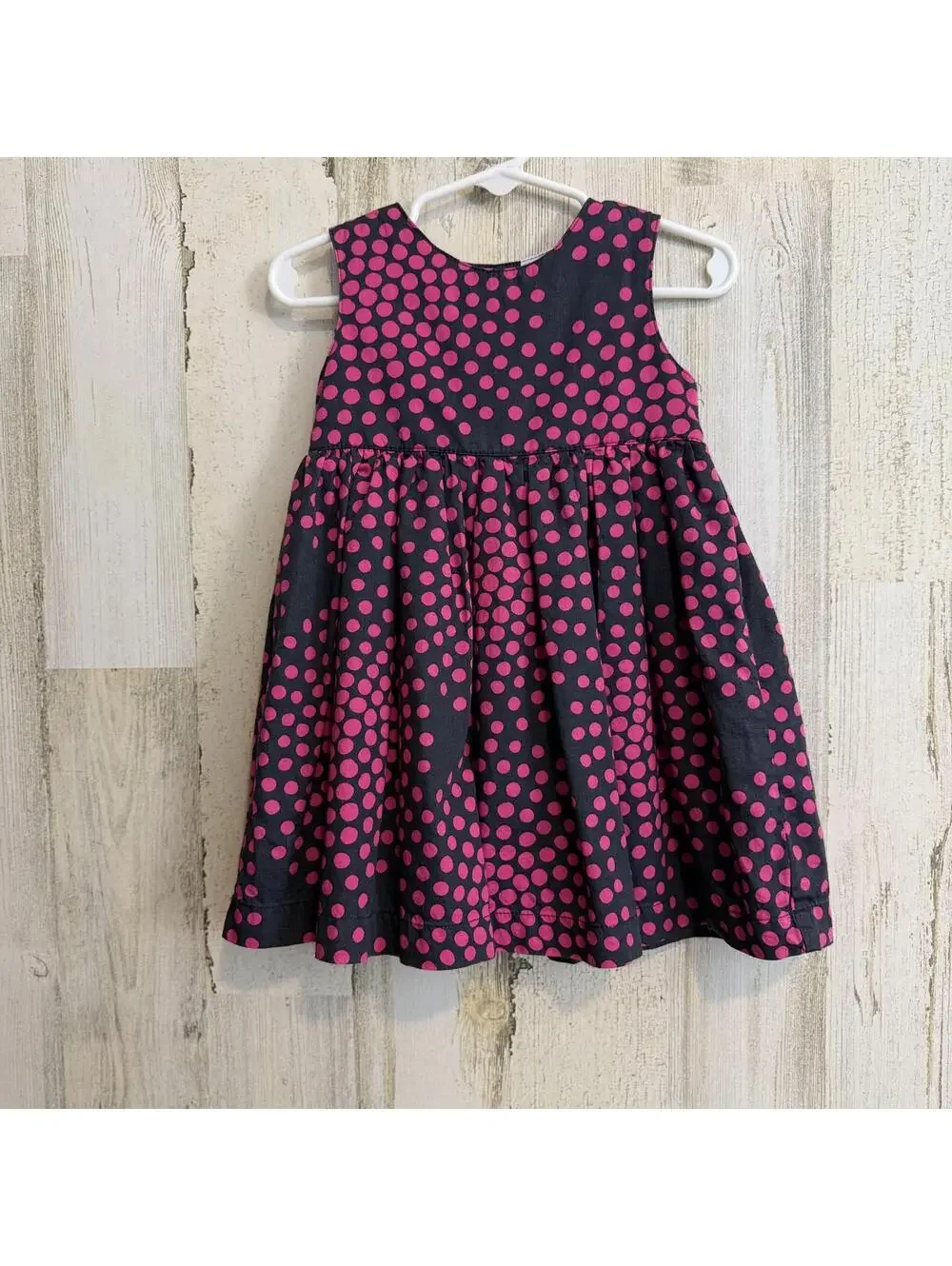 Carter’s Girls 18M Black Pink Polka Dot Dress Cotton Twirl